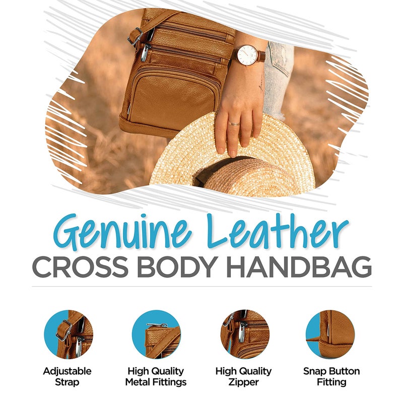 Krediz leather Crossbody Purses for Women  Multi Pocket Crossbody Purse with Adjustable Strap  Soft & Durable Leather Purse - Image 5
